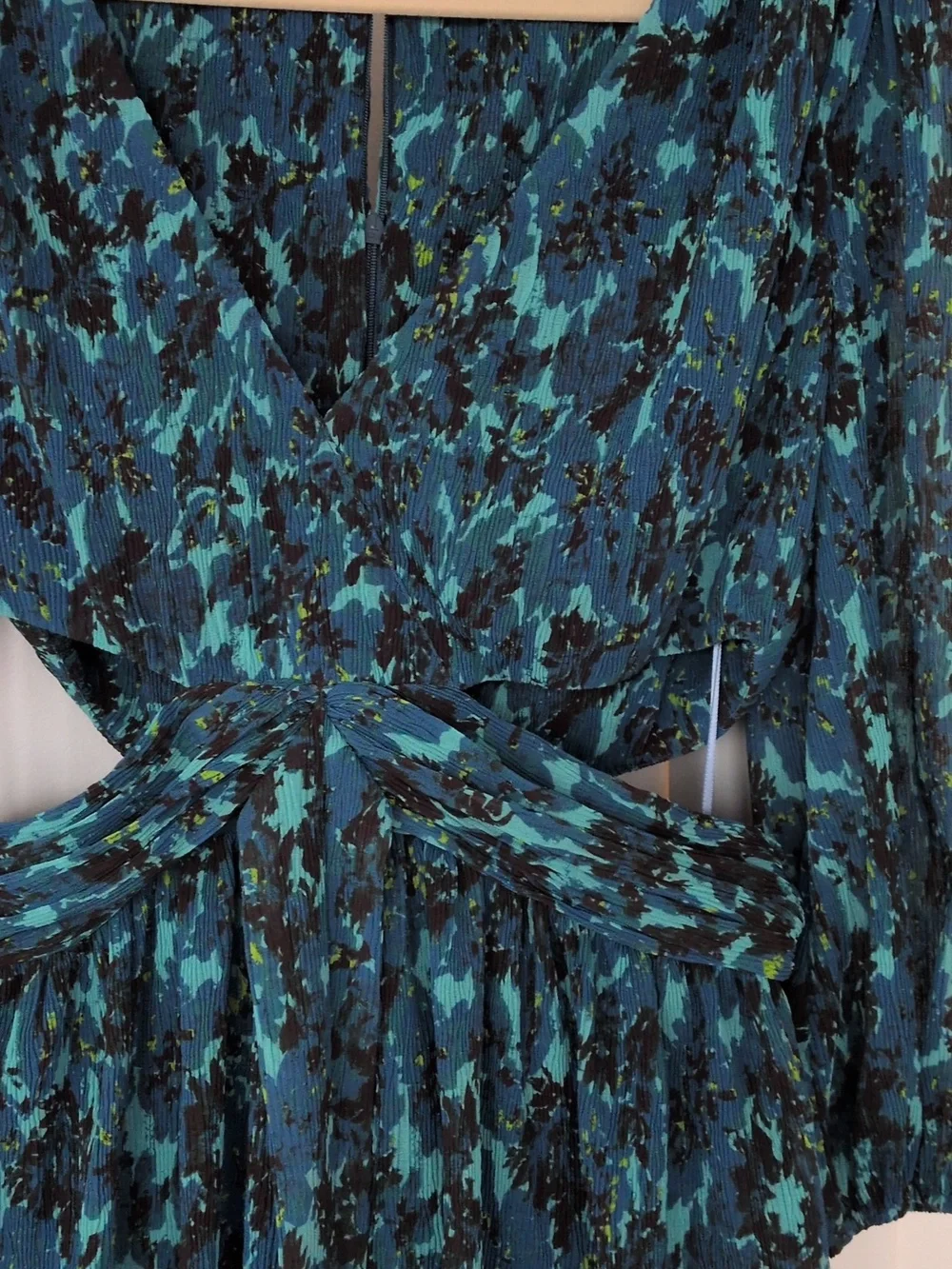 LIKELY - Deep Teal Floral V-Neck Tiered Maxi Dress - Picture 6 of 7